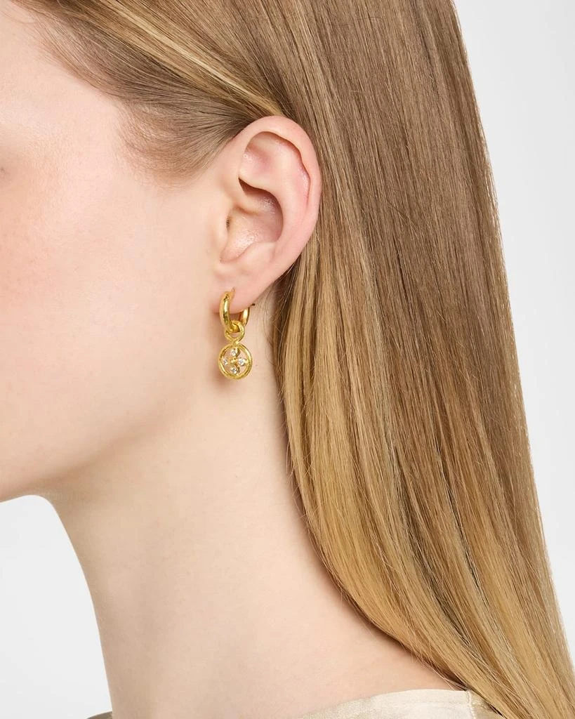 Elizabeth Locke 19K Yellow Gold Small Dome with Diamonds Earring Pendants 2
