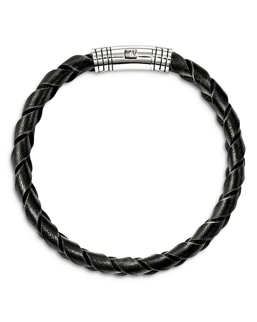 John Hardy Men
s Sterling Silver 
Braided Leather Bracelet 3