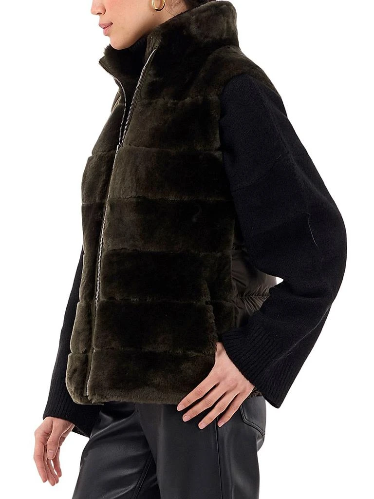 Gorski Shearling Lamb Zip Vest with Quilted Back 5