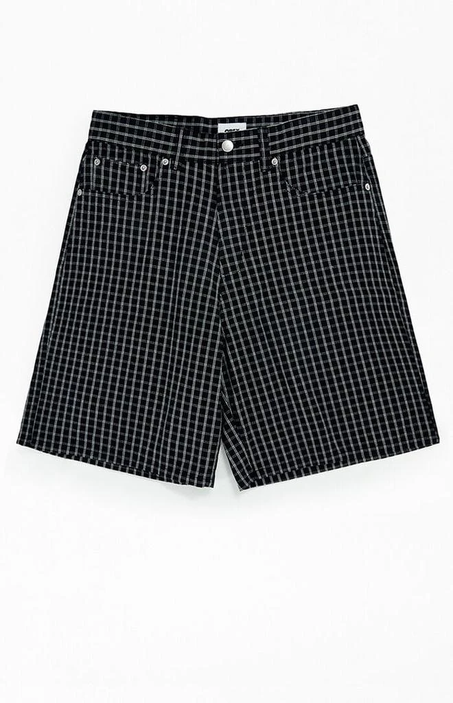 Obey Plaid Baggy Denim Shorts 1