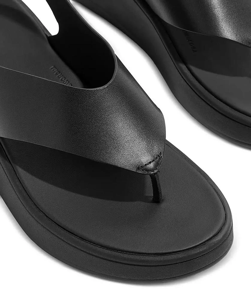 FitFlop Women's F-Mode Leather Flatform Back Strap T-Post Sandals 8