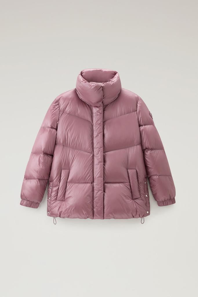 Woolrich Aliquippa Down Jacket in Glossy Nylon - Women - Pink