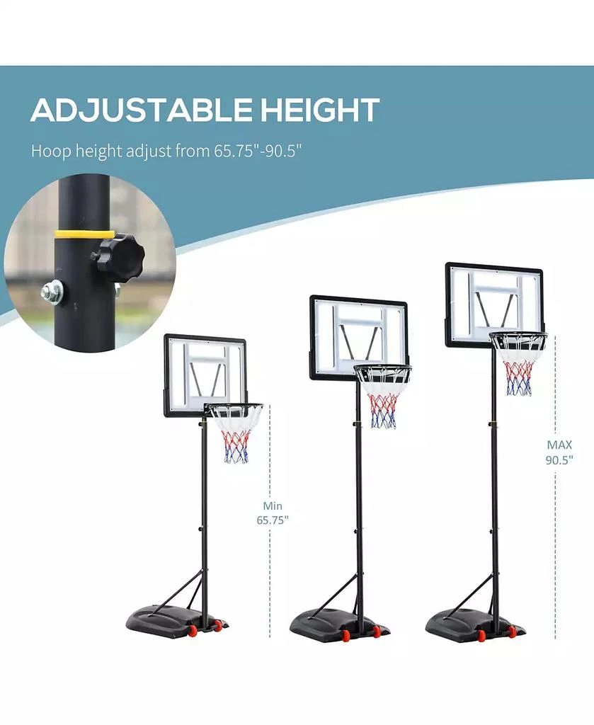 Soozier Portable Basketball Sd 
Height Adjustable with Fillable Bottom Base 5