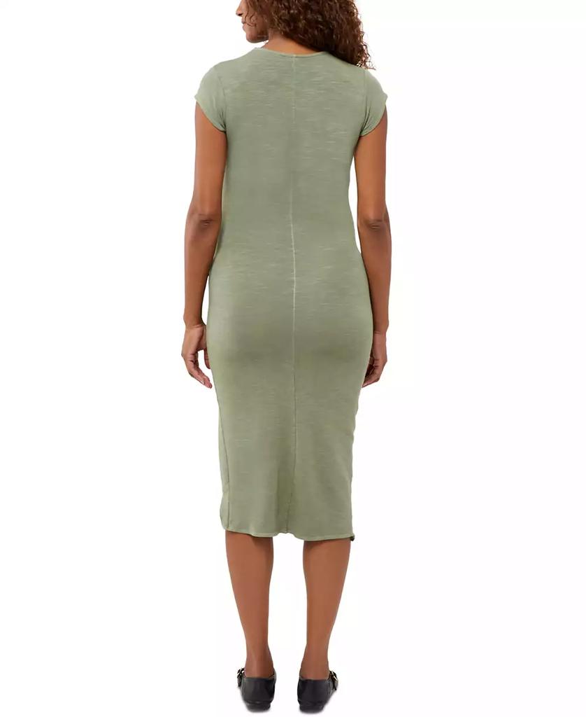 Monrow Supersoft Cap-Sleeve Shirred Maternity Dress
