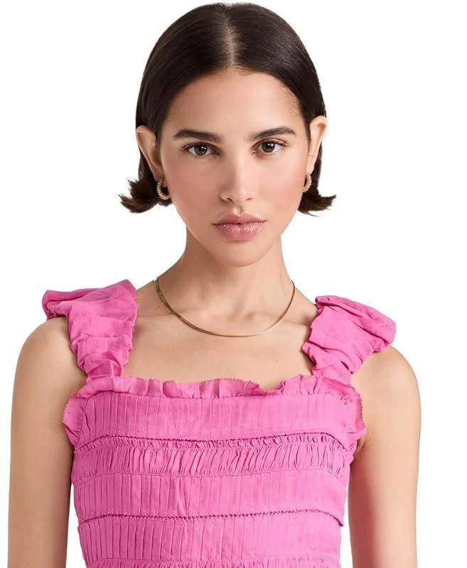 Sea Sea Ny Cole Smocked Ramie Sleeveless Tiered Dress, Pink 1
