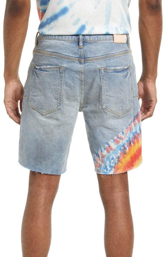 Purple Brand PURPLE Tie Dye Raw Hem Denim Shorts 2