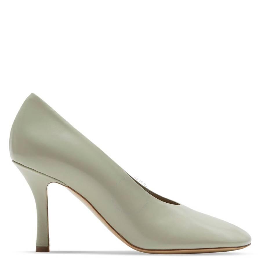 Burberry Burberry 85mm Slip-On Leather Pumps, Brand Size 36.5 (US Size 6.5)