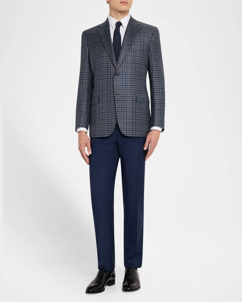 Brioni Men's Wool Textured Straight-Fit Formal Pants 2