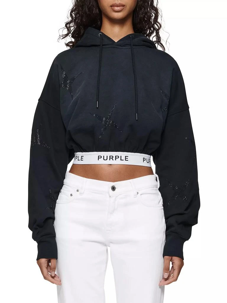 Purple Brand Oversized Crop Hoodie 2