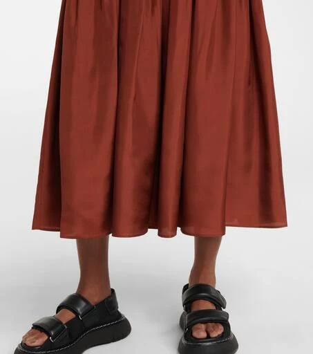 Joseph Safina pleated silk midi skirt 5