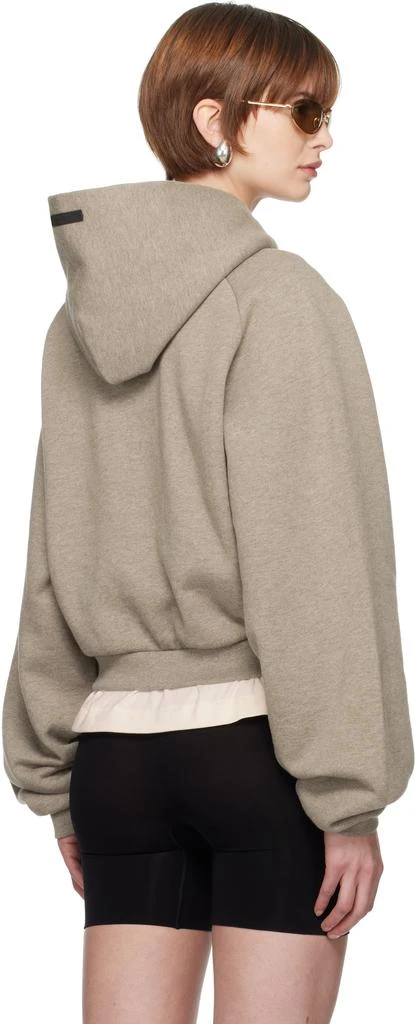 Essentials Gray Fleece Cropped Hoodie 3