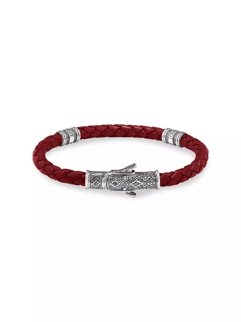 Konstantino Perseus Sterling Silver & Braided Leather Bracelet 2