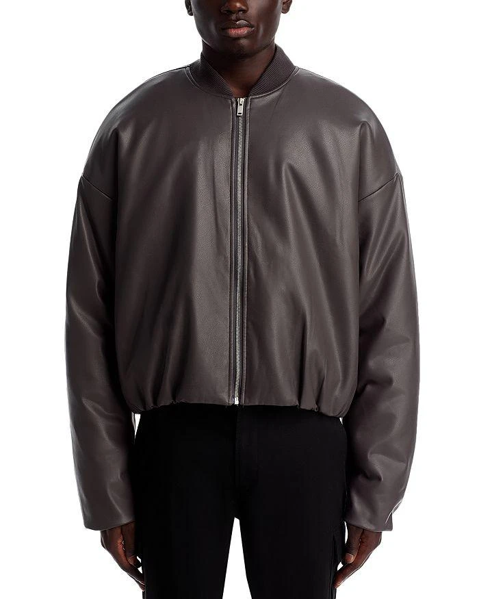 Stampd Faux Leather Oversized Cropped Bomber Jacket 3