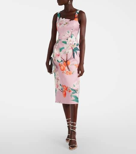 Leo Lin Larissa floral satin midi dress 2