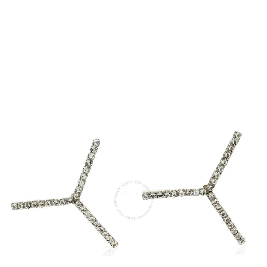 Y/Project Silver Rhinestone Y Embellished Earrings 2