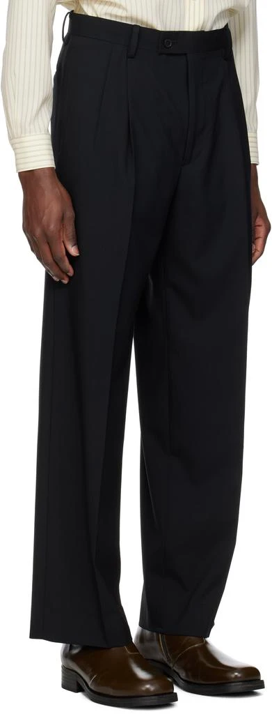 AURALEE Black Super Fine Tropical Wool Two-Tuck Trousers 2