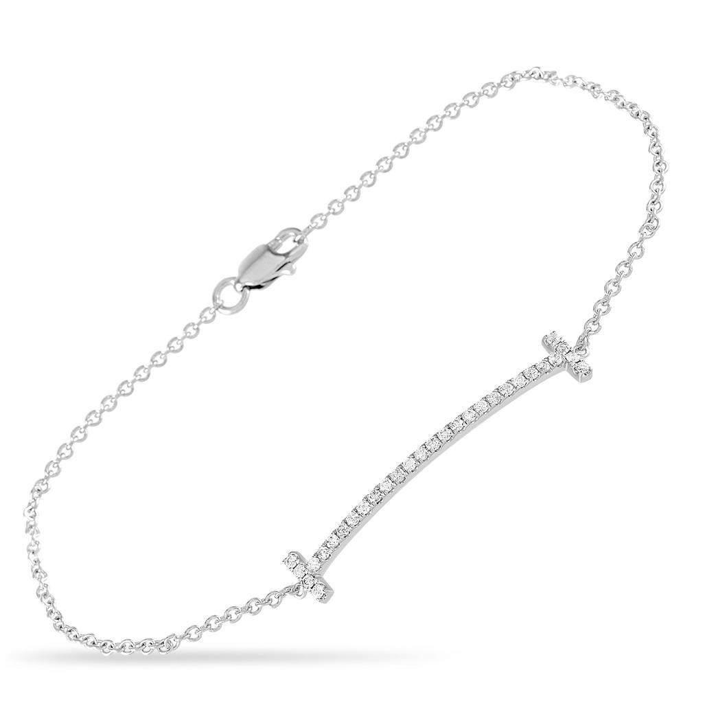 Non Branded 14K White Gold 0.25ct Diamond Bracelet