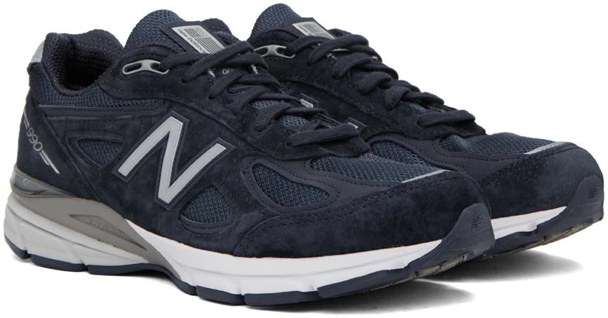 New Balance Navy Made in USA 990v4 Sneakers 4