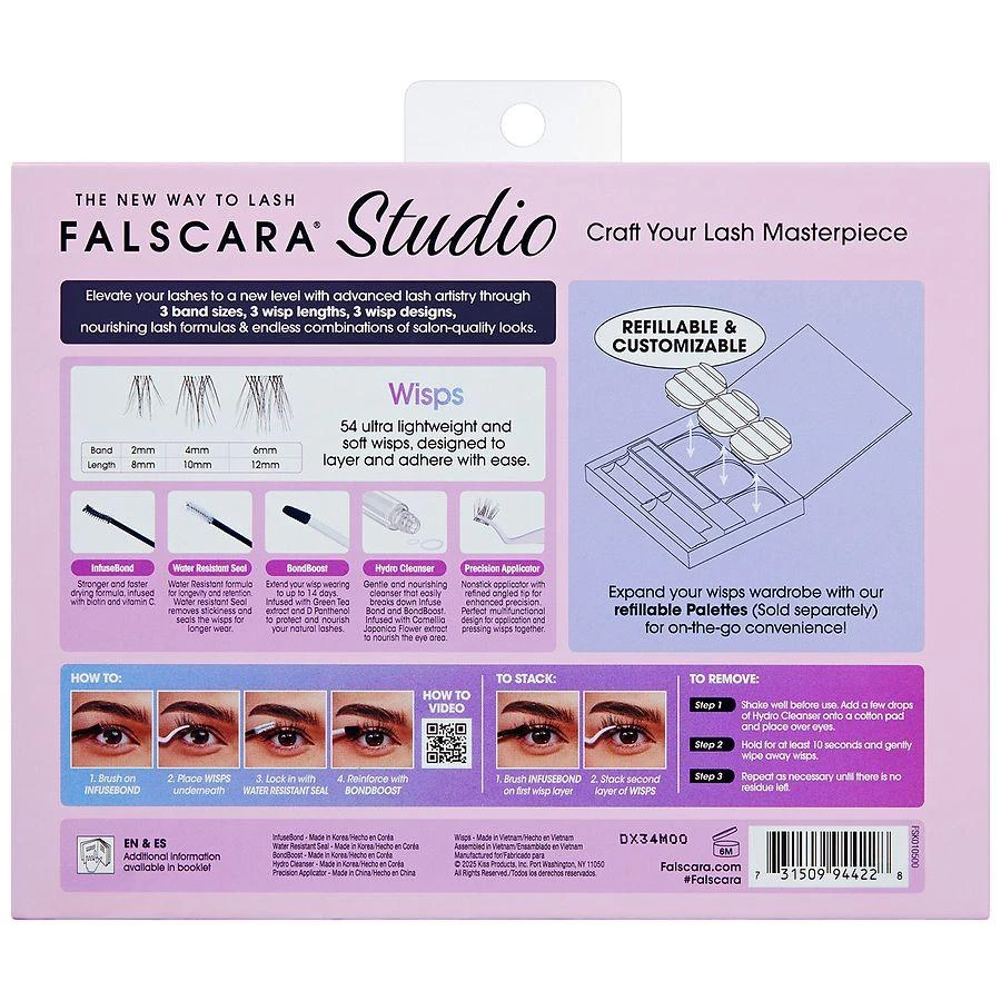 Kiss Glue-On Lashes Artist Kit, Delicate Collection 8mm-10mm-12mm 2