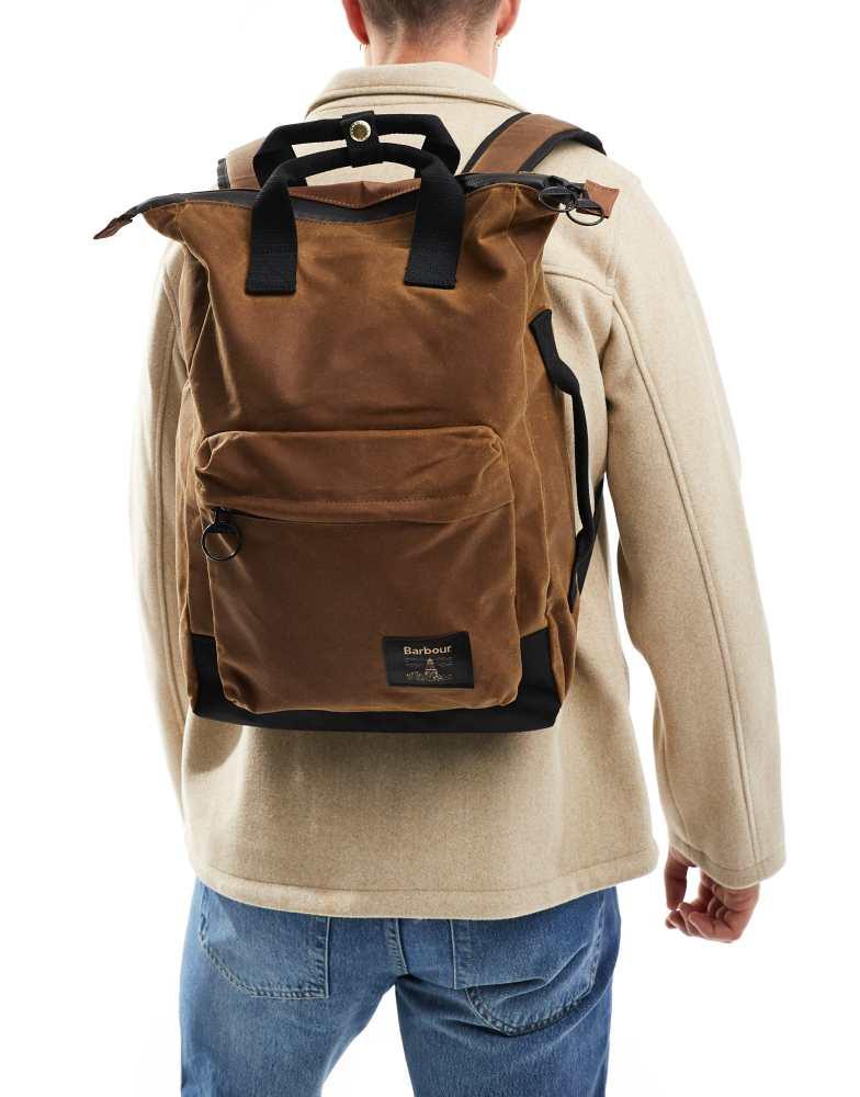 Barbour Barbour field wax backpack in tan