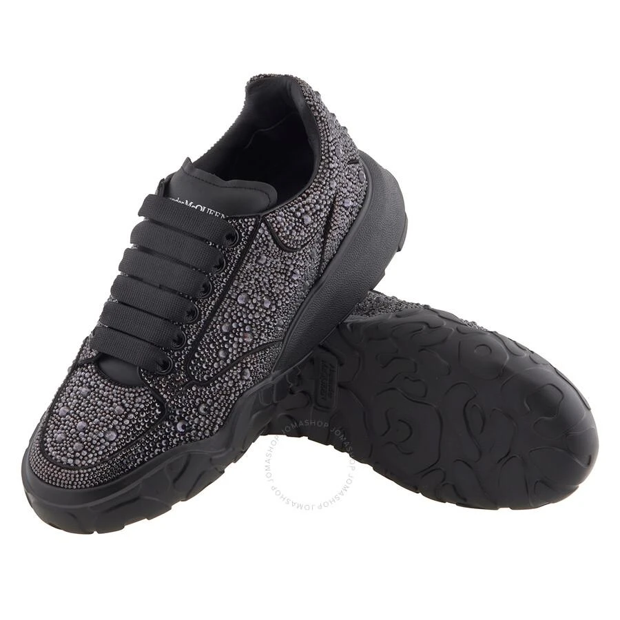 Alexander McQueen Men's Black Rhinestone Embellished Low Top Court Sneakers 2