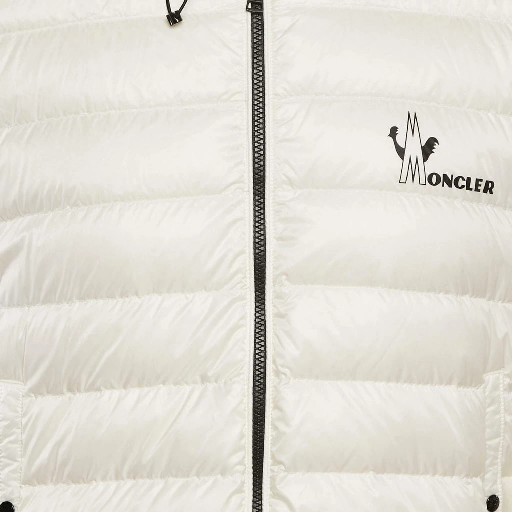 Moncler Moncler White Logo Print Cotton Knit and Quilted Nylon Down Jacket L 3