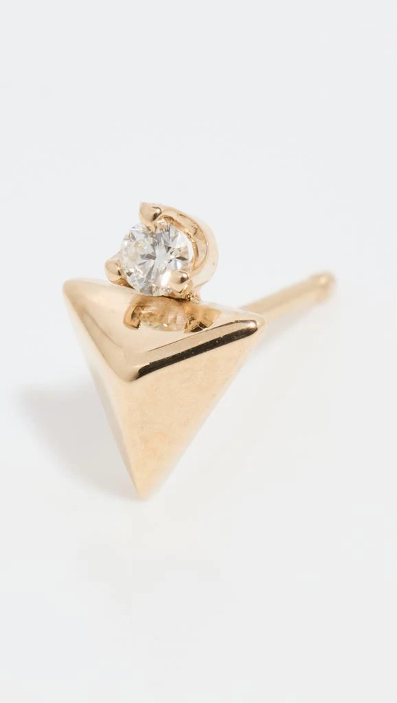 Zoe Chicco 14k Small Triangle Pyramid Single Stud Earring 1