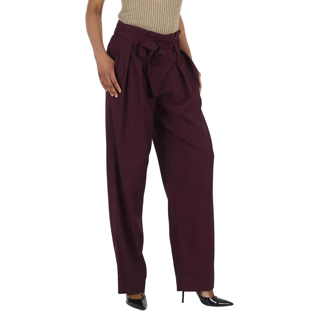 Victoria Beckham Ladies Pants Purple 2 Pleat Tie Pant 3