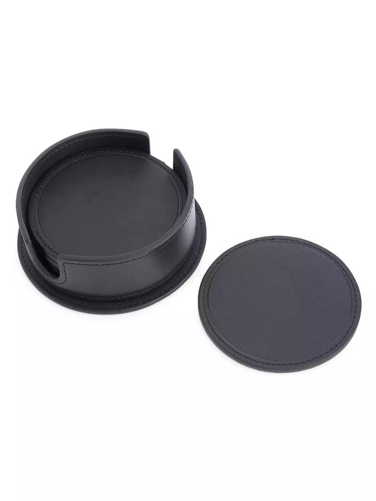 Royce New York 6-Piece Leather Coaster Set