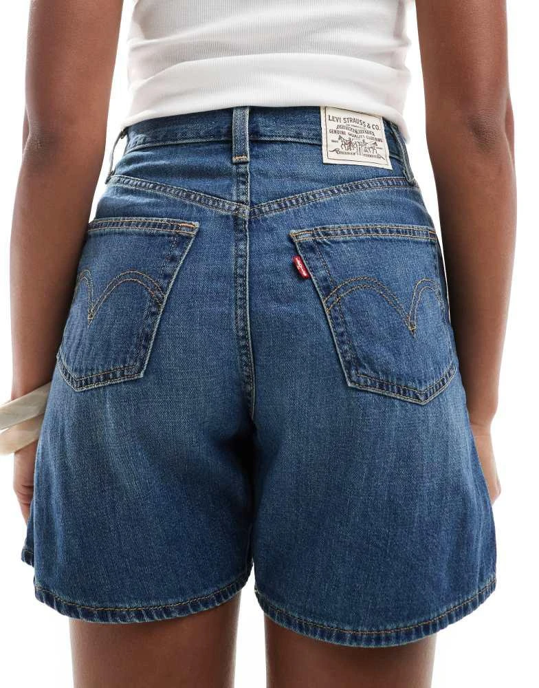 Levi's Levi's high waisted baggy denim shorts in mid blue 5
