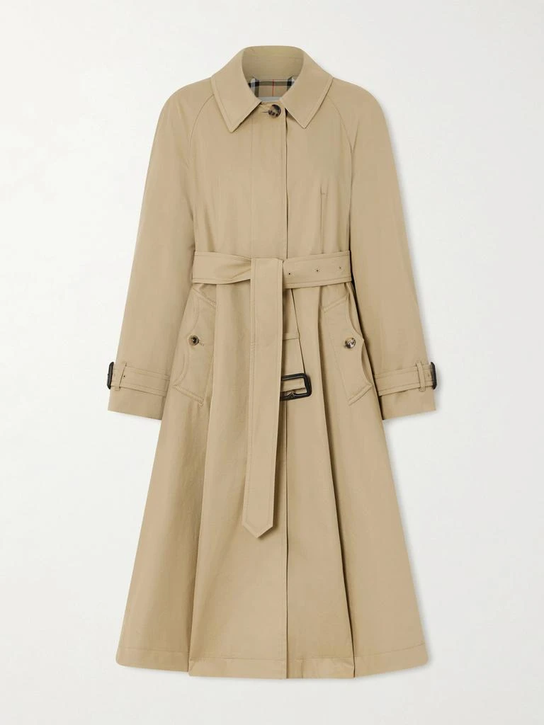 Burberry Ellingham Belted Cotton-gabardine Trench Coat - Beige