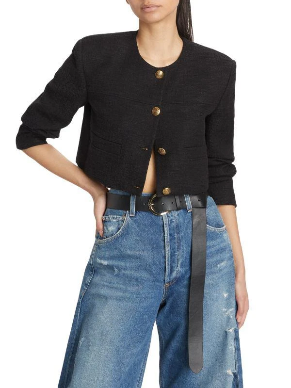 Citizens of Humanity Pia Cotton-Blend Tweed Crop Jacket 1