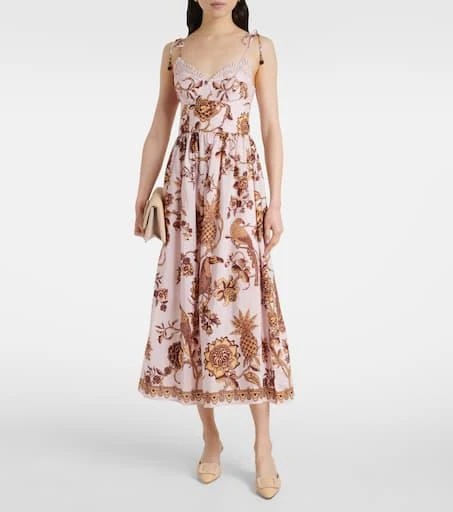 knee length dresses for ladies Soft Pink Pool Time Ruched Sleeveless Midi Dress main image 1