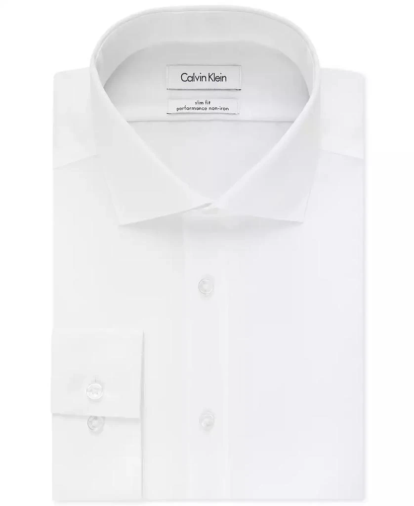 Calvin Klein Calvin Klein Men's Slim-Fit Non-Iron Spread Collar Herringbone Dress Shirt 1