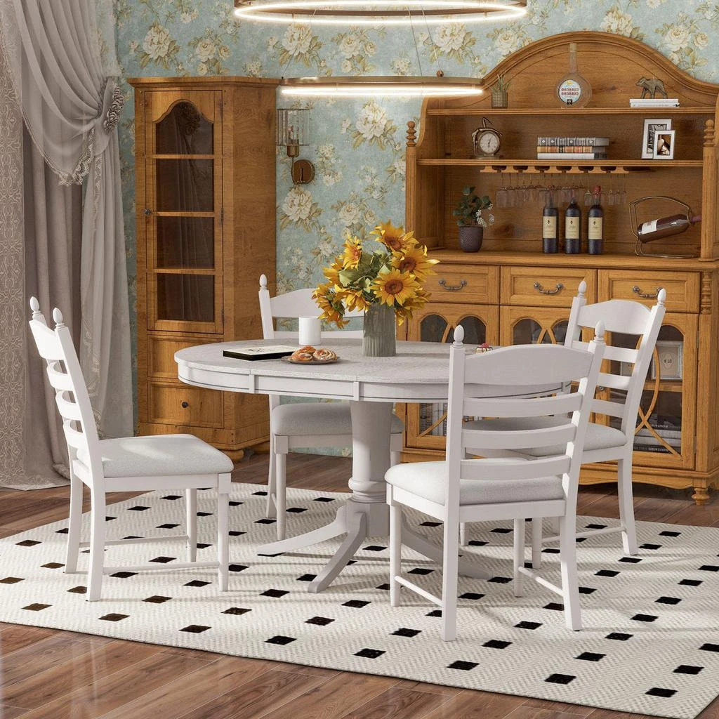 Streamdale Furniture Streamdale Retro Dining Set with Pedestal Table Base 2