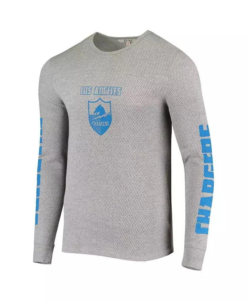 Junk Food Men's Heathered Gray Los Angeles Chargers Heavyweight Thermal Long Sleeve T-shirt 2