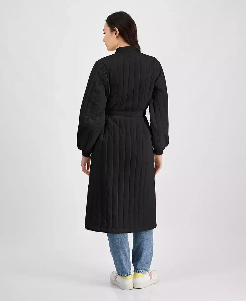RAINS Women's Long Quilted Tie-Waist Jacket 2