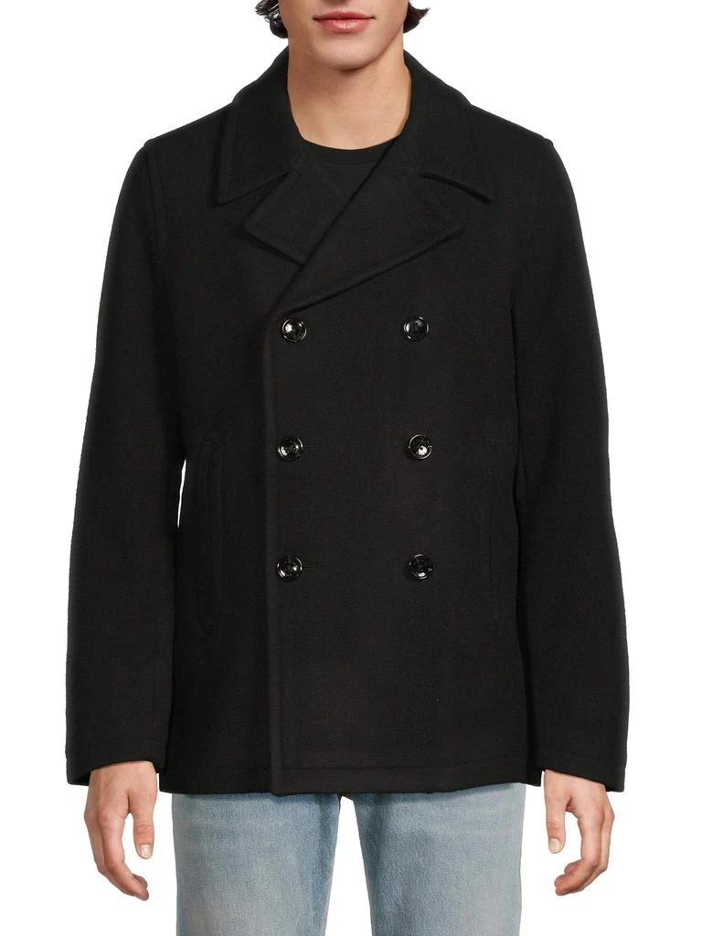 Michael Kors Double-Breasted Wool-Blend Peacoat