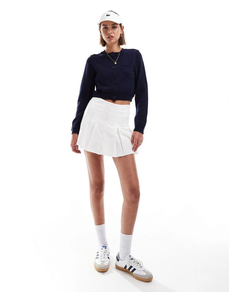 Stradivarius Stradivarius linen look pleated mini skirt in white 1