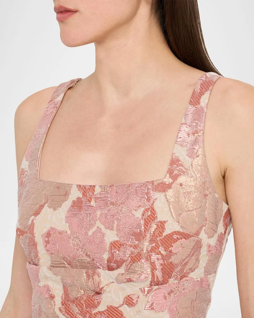 Aidan Mattox Sleeveless Floral Stretch Jacquard Midi Dress - Dresses &  Skirts - Free Shipping - BeyondStyle