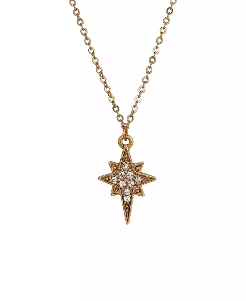 Symbols of Faith 14k Gold Dipped Crystal Glass Stones Star of Bethlehem 16" Necklace