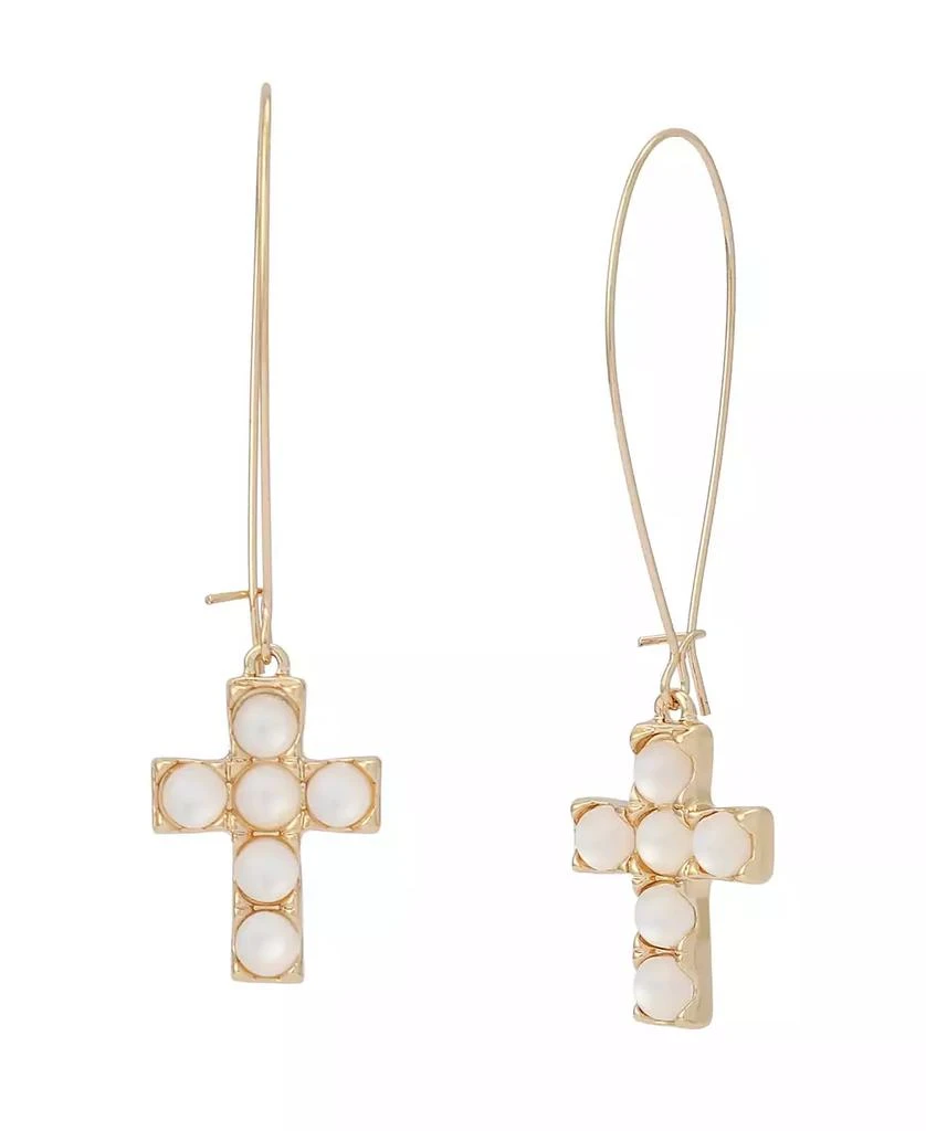 Robert Lee Morris Mother of Pearl Cross Dangle Earrings