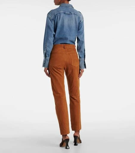 BLAZÉ MILANO Viva Paso high-rise suede straight pants 3
