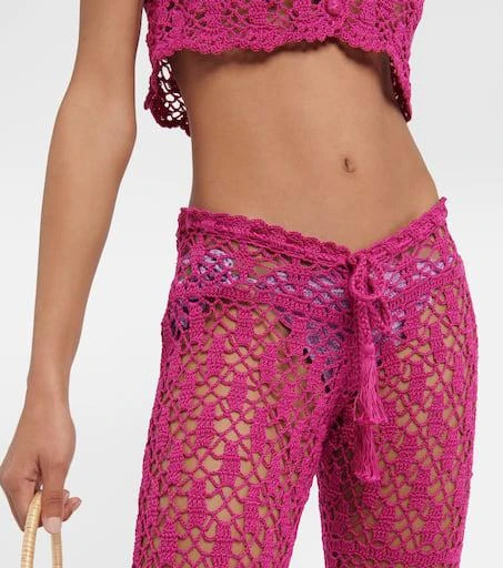 ANNA KOSTUROVA Bianca crochet flared cotton pants 4