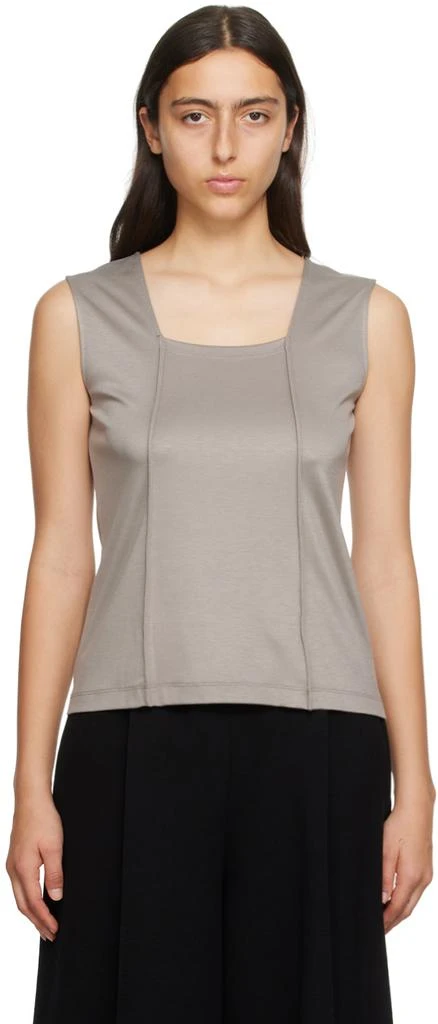 Issey Miyake Gray Tucked Square Tank Top 1