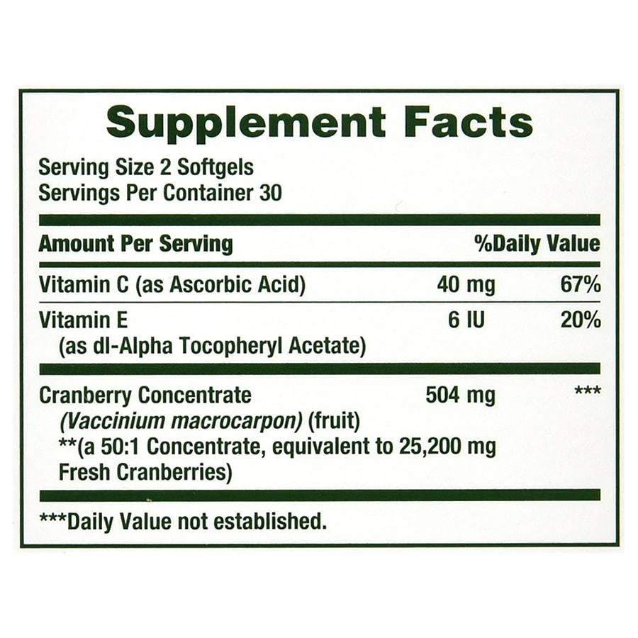 Nature's Bounty Triple Strength Natural Cranberry Softgels 2