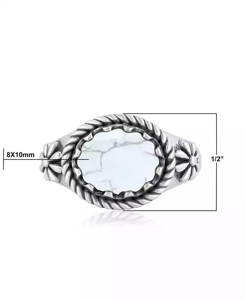 American West Jewelry Sterling Silver White Howlite East West Ring, Size 5 to 4