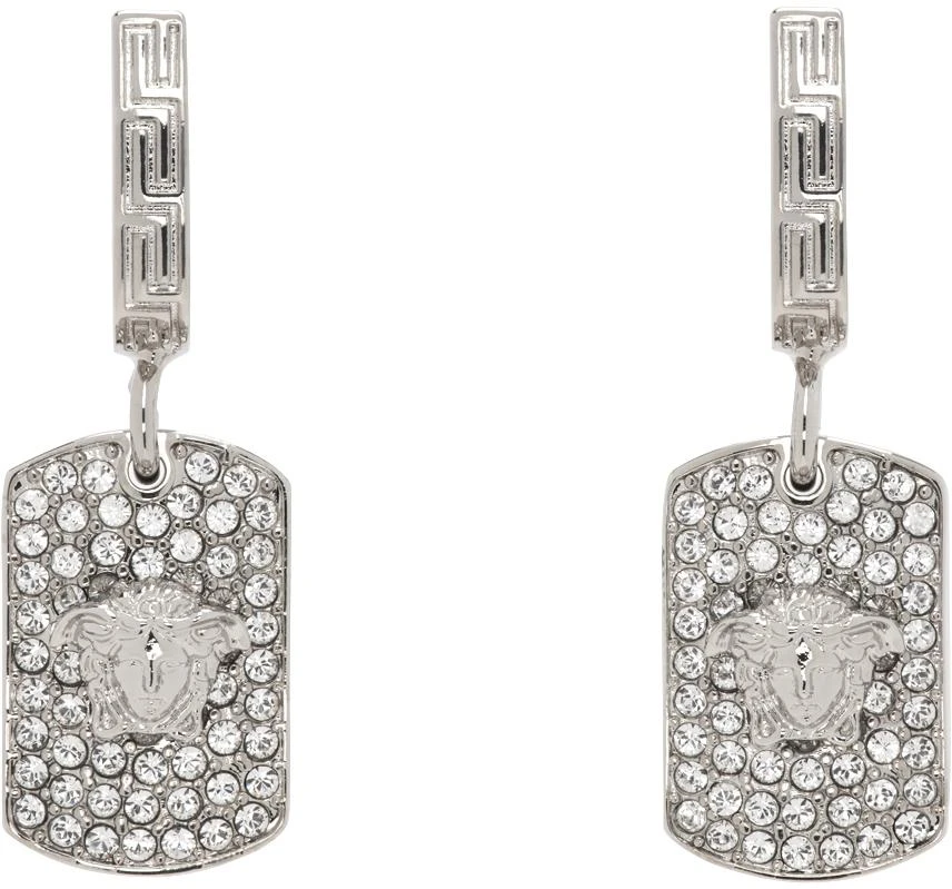 Versace Silver Medusa Hoop Earrings 1