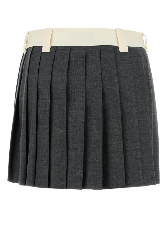 Miu Miu Charcoal wool mini skirt