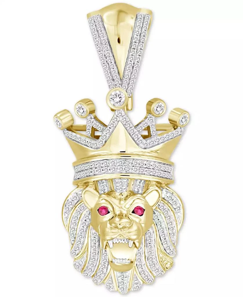 Macy
s Men
s Ruby Accent 
Diamond (5/8 ct. t.w.) King Lion Pendant in 10k Gold